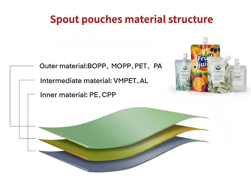 Custom Spout pouches material structure