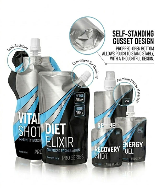 drink pouches with spout custom