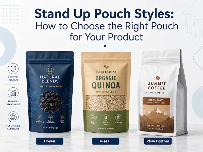 Different Stand Up Pouch Styles for Custom Flexible Packaging