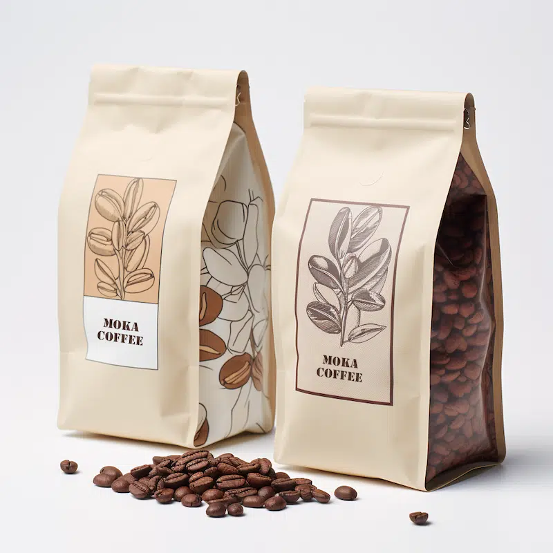 Kraft Paper Coffee Bags Pouches