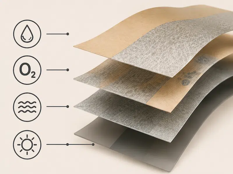 Multilayer kraft packaging structure