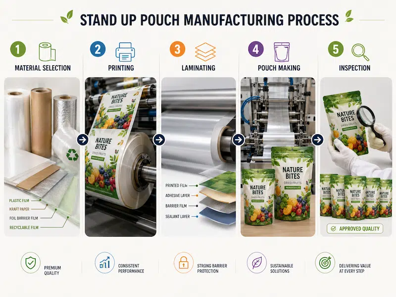 STAND UP POUCH MANUFACTURING PROCESS