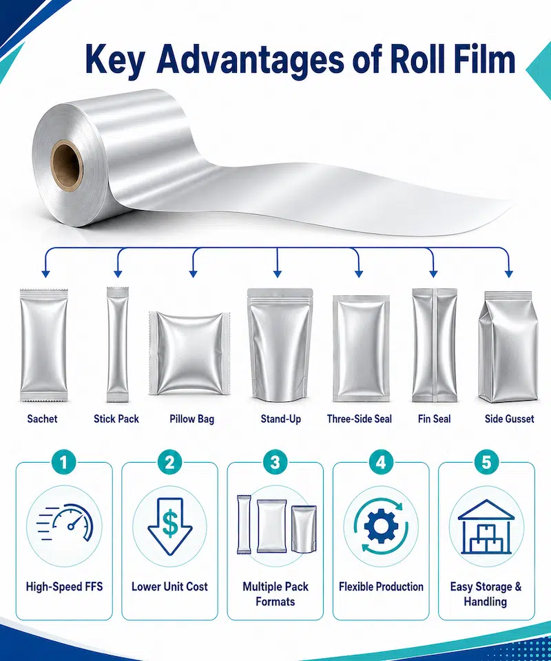 advantages of custom printed roll stock film
