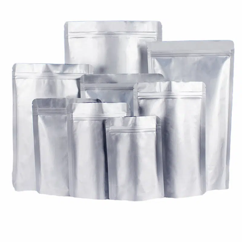 Aluminum Foil Reusable Resealable Zip Lock Stand Pouch Mylar Bags