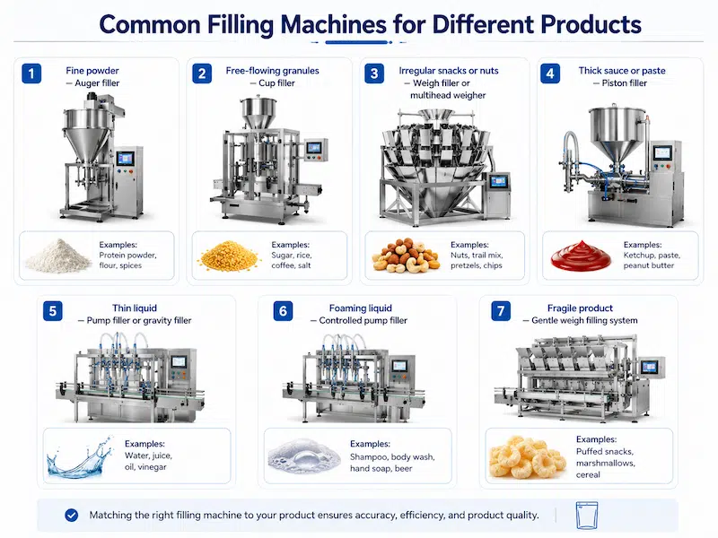 Common Filling Machines for Different Products