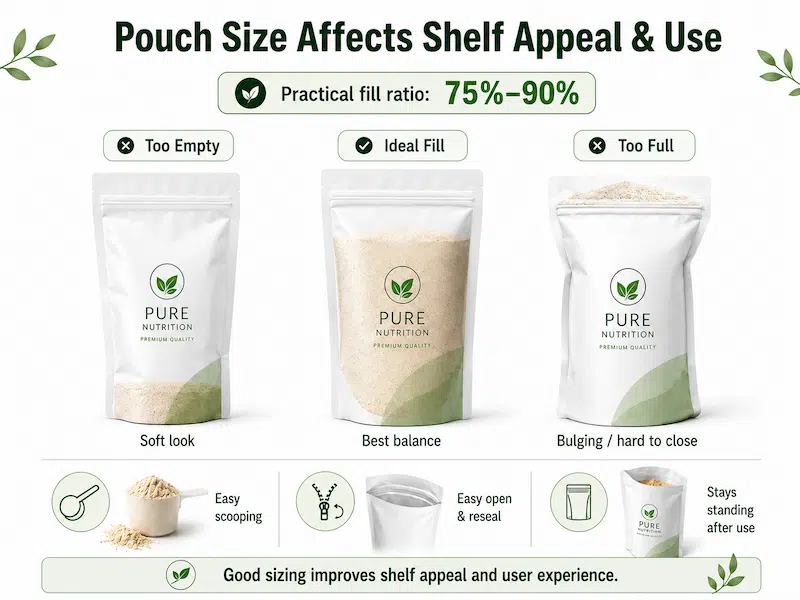 Pouch Size, Shelf Appeal & User Experience