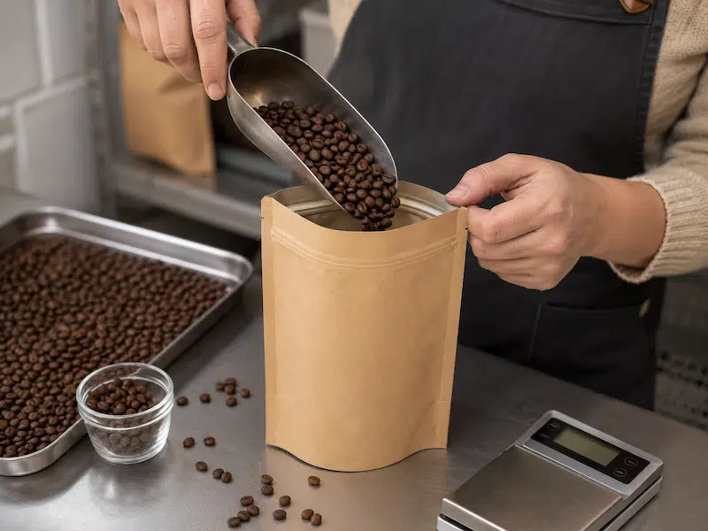 Small-Batch Coffee Bean Filling for Stand Up Pouch Packaging
