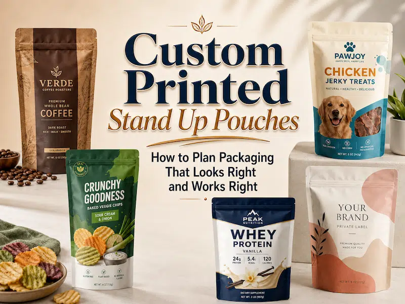 custom printed stand up pouches
