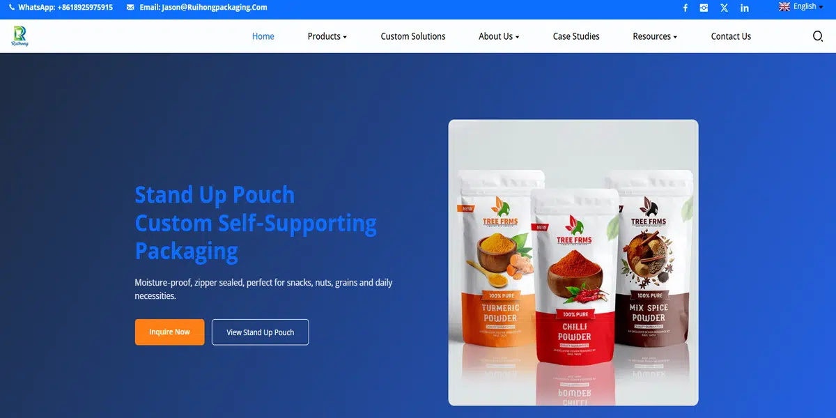 Ruihong Packaging custom stand up pouches